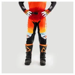 Spodnie cross LEATT MOTO 4.5 GLAMIS czerwony żółty pomarańczowy czarny biały