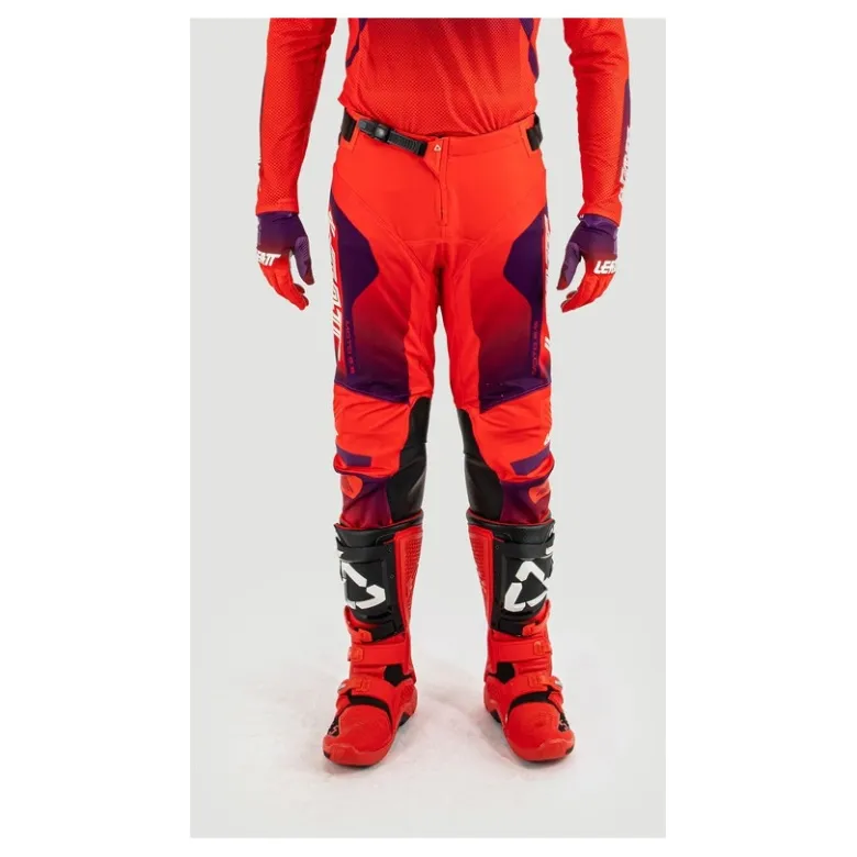 Spodnie cross LEATT MOTO 5.5 I.K.S. SUNBURN czerwony
