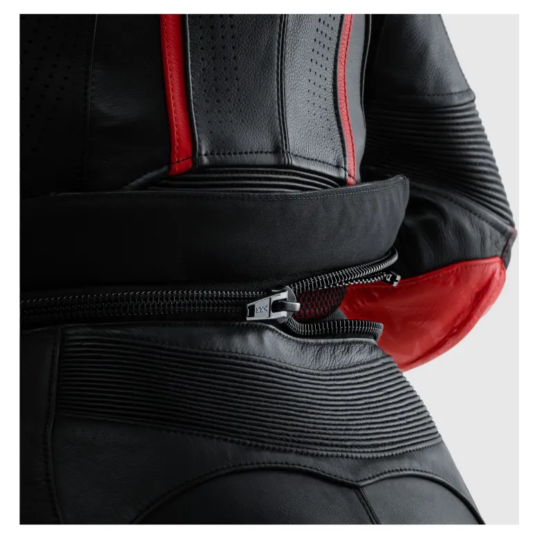 Spodnie skórzane damskie REBELHORN DIVA BLACK/RED czarny czerwony