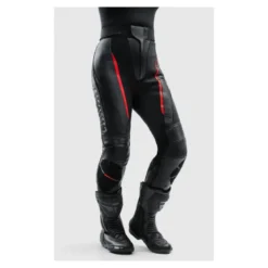 Spodnie skórzane damskie REBELHORN DIVA BLACK/RED czarny czerwony