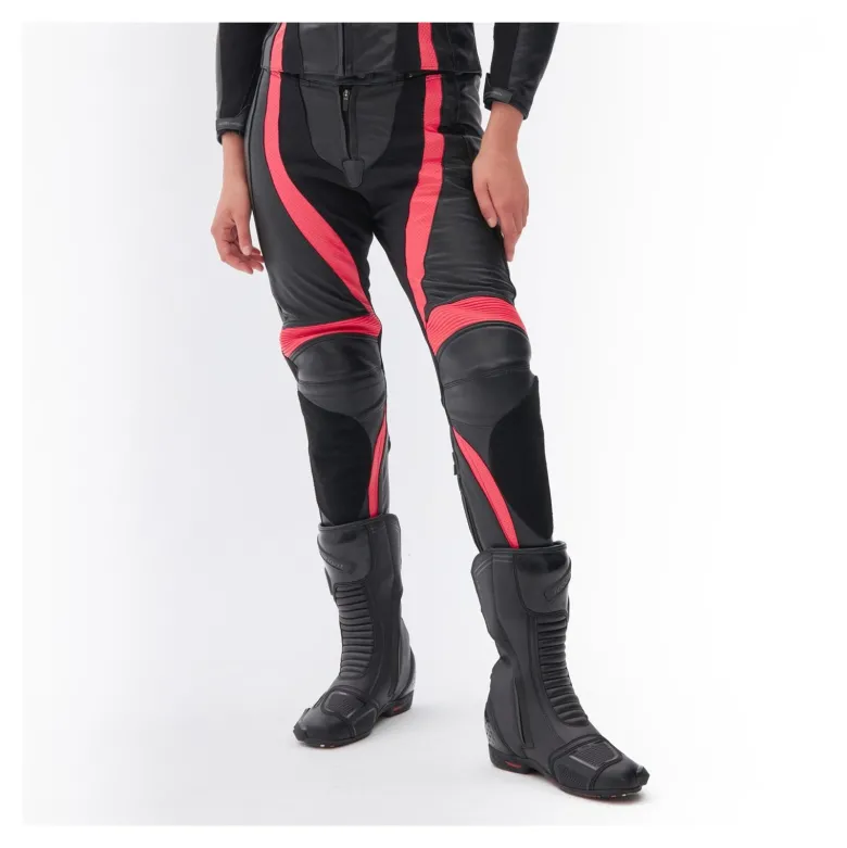 Spodnie skórzane damskie REBELHORN REBEL LADY PINK/BLACK różowy czarny