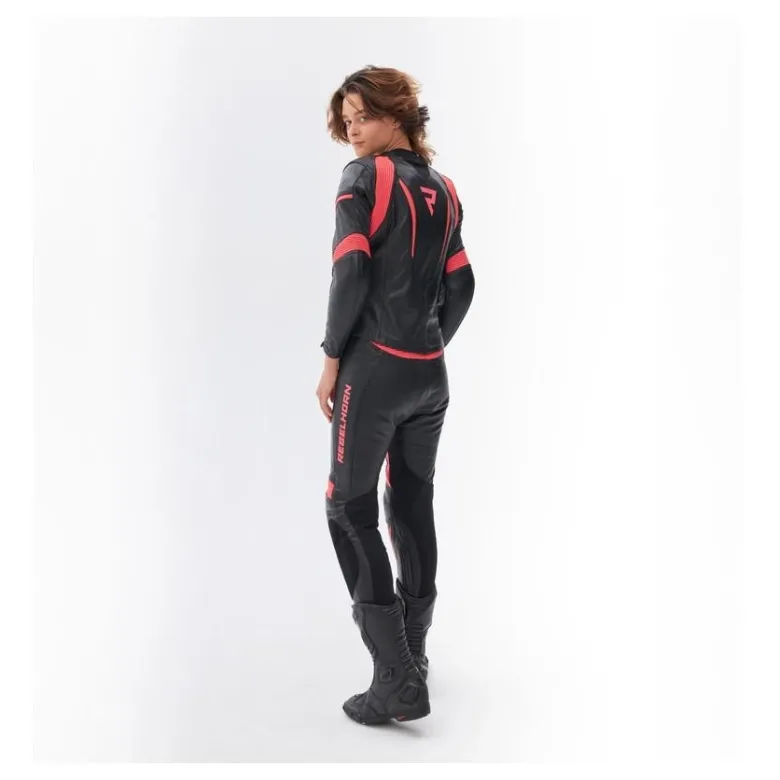 Spodnie skórzane damskie REBELHORN REBEL LADY PINK/BLACK różowy czarny