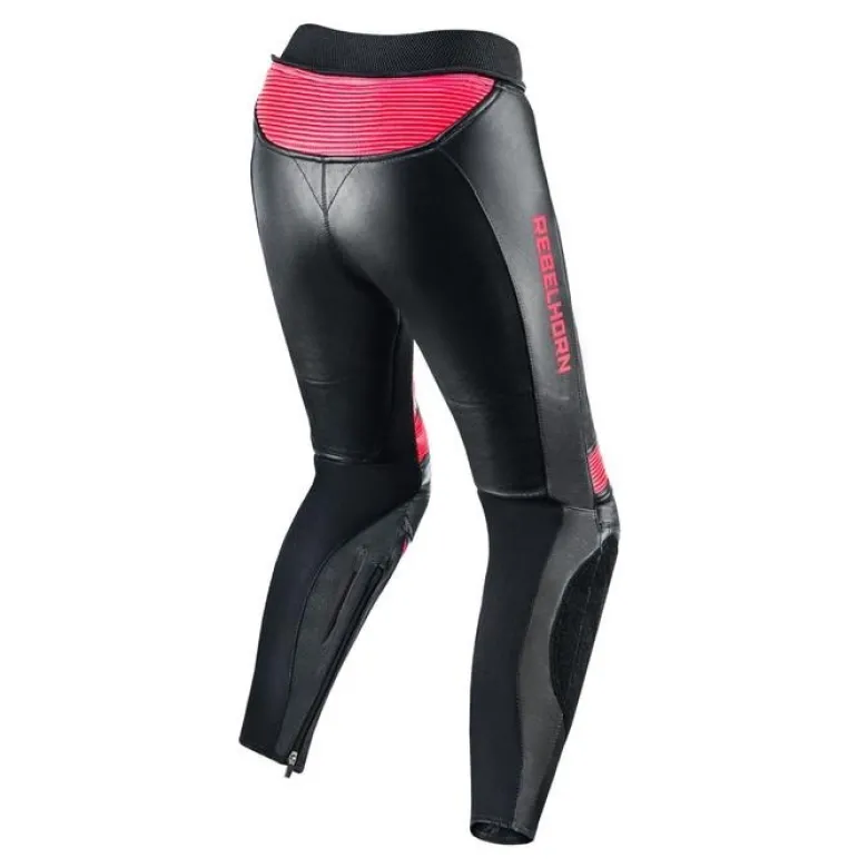 Spodnie skórzane damskie REBELHORN REBEL LADY PINK/BLACK różowy czarny