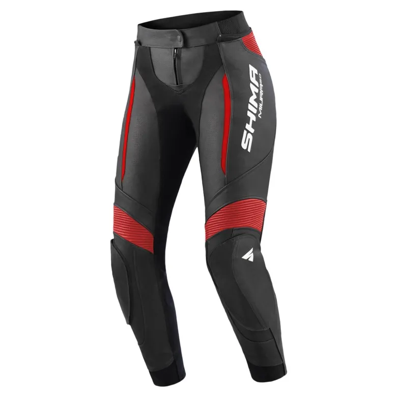 Spodnie skórzane damskie SHIMA MIURA 2.0 BLACK/RED czarny czerwony biały