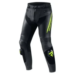Spodnie skórzane REBELHORN FIGHTER BLACK/FLO YELLOW czarny żółty fluo