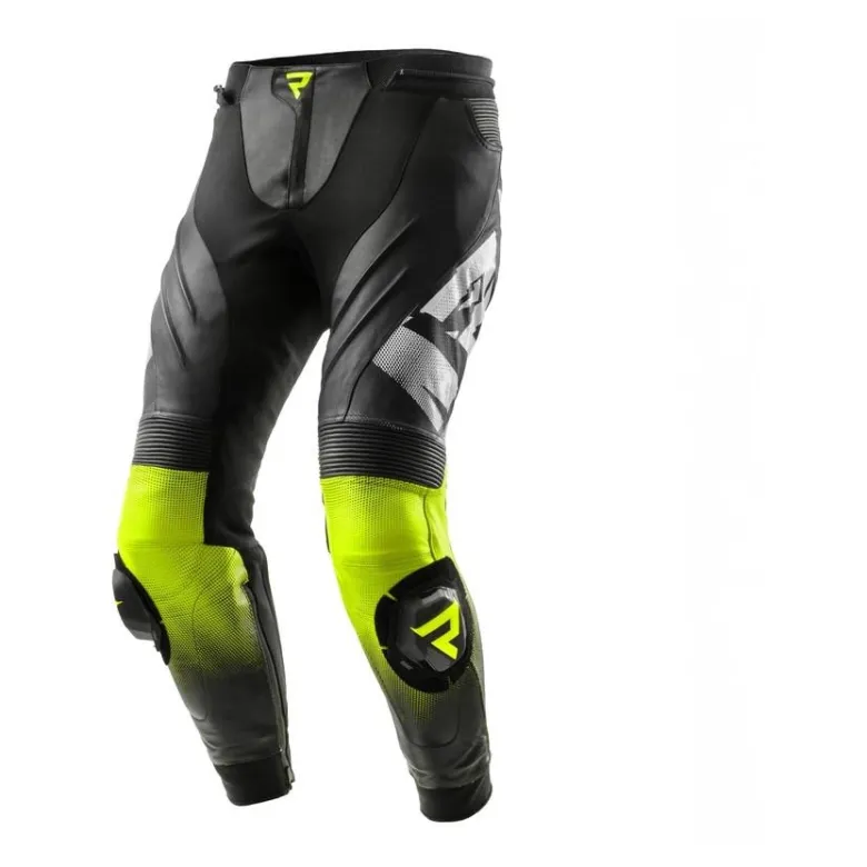 Spodnie skórzane REBELHORN INFERNO BLACK/WHITE/FLUO YELLOW czarny biały żółty fluo