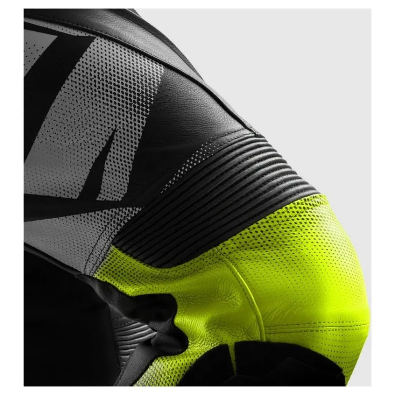 Spodnie skórzane REBELHORN INFERNO BLACK/WHITE/FLUO YELLOW czarny biały żółty fluo