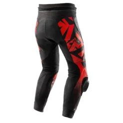Spodnie skórzane REBELHORN INFERNO BLACK/FLUO RED czarny czerwony fluo