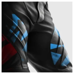 Spodnie skórzane REBELHORN INFERNO BLACK/BLUE/WHITE/RED czarny niebieski biały czerwony