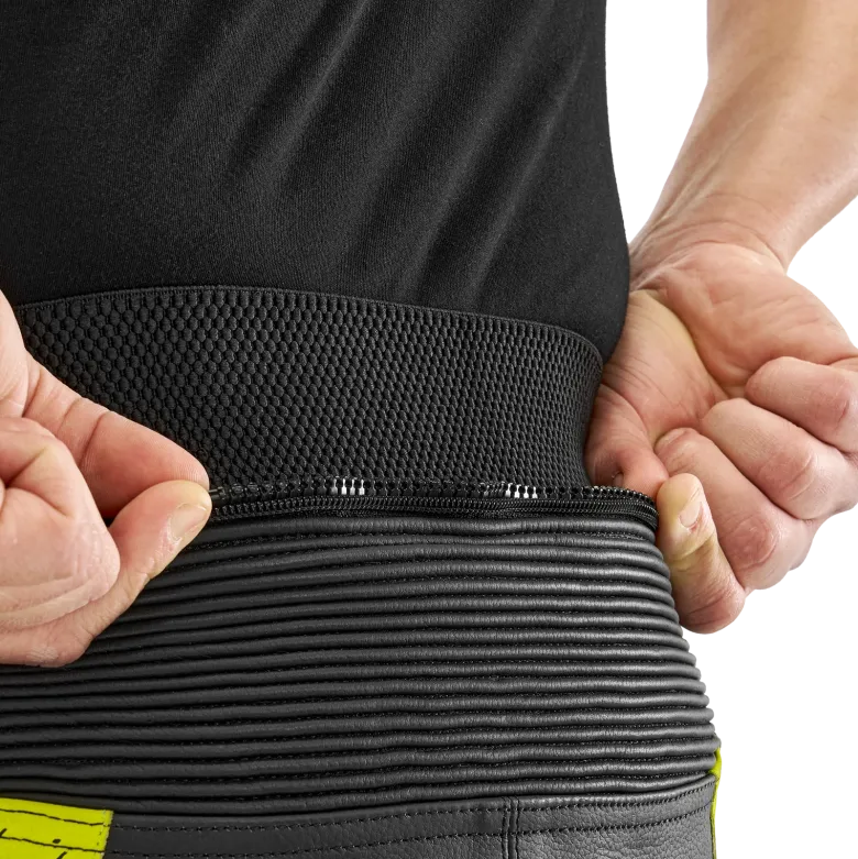 Spodnie skórzane SHIMA STR 2.0 BLACK/FLUO czarny żółty fluo