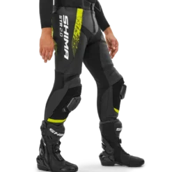 Spodnie skórzane SHIMA STR 2.0 BLACK/FLUO czarny żółty fluo