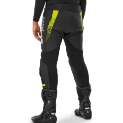 Spodnie skórzane SHIMA STR 2.0 BLACK/FLUO czarny żółty fluo
