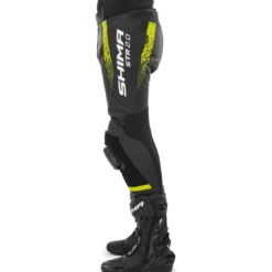 Spodnie skórzane SHIMA STR 2.0 BLACK/FLUO czarny żółty fluo