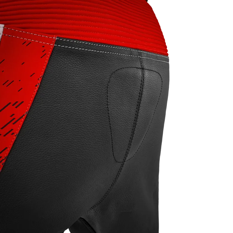 Spodnie skórzane SHIMA STR 2.0 RED FLUO czarny biały czerwony fluo