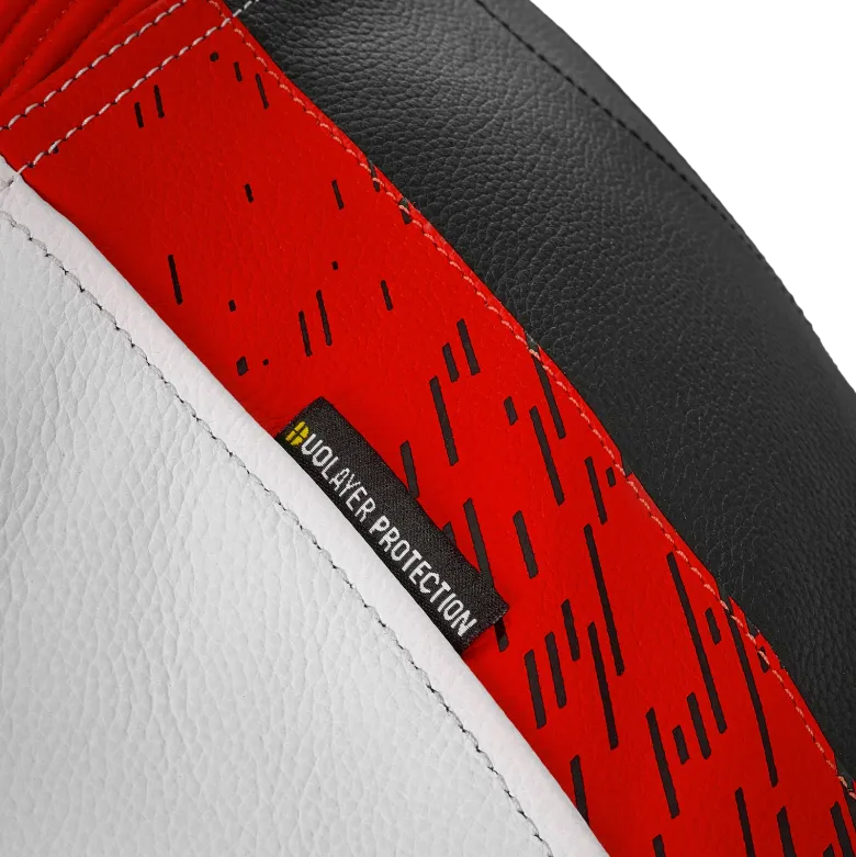 Spodnie skórzane SHIMA STR 2.0 RED FLUO czarny biały czerwony fluo