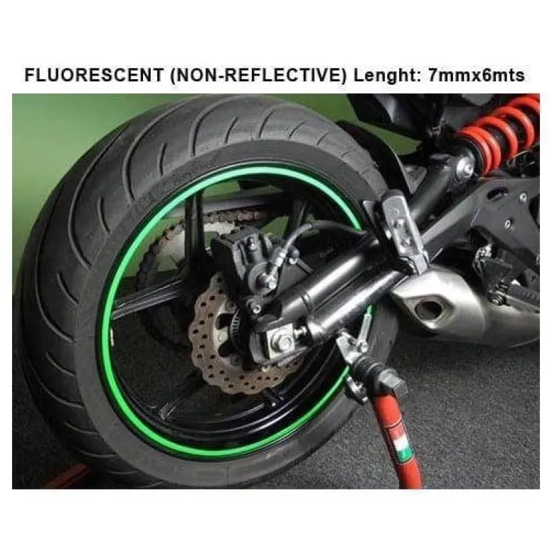 Taśma paski na rant felgi KEITI FLUORESCENT GREEN