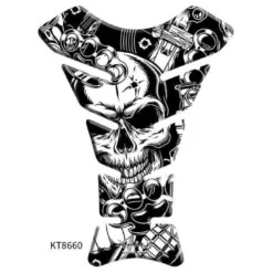 Tankpad KEITI SKULL WHITE czarny biały