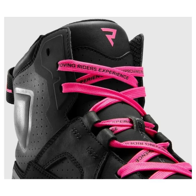 Trampki motocyklowe damskie REBELHORN VANDAL II LADY BLACK/PINK czarny różowy