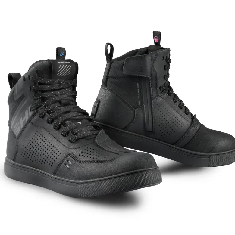 Trampki motocyklowe damskie SHIMA REBEL 2.0 WP LADY BLACK czarny