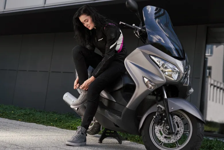 Trampki motocyklowe damskie SHIMA SX-2 EVO LADY GREY szary biały