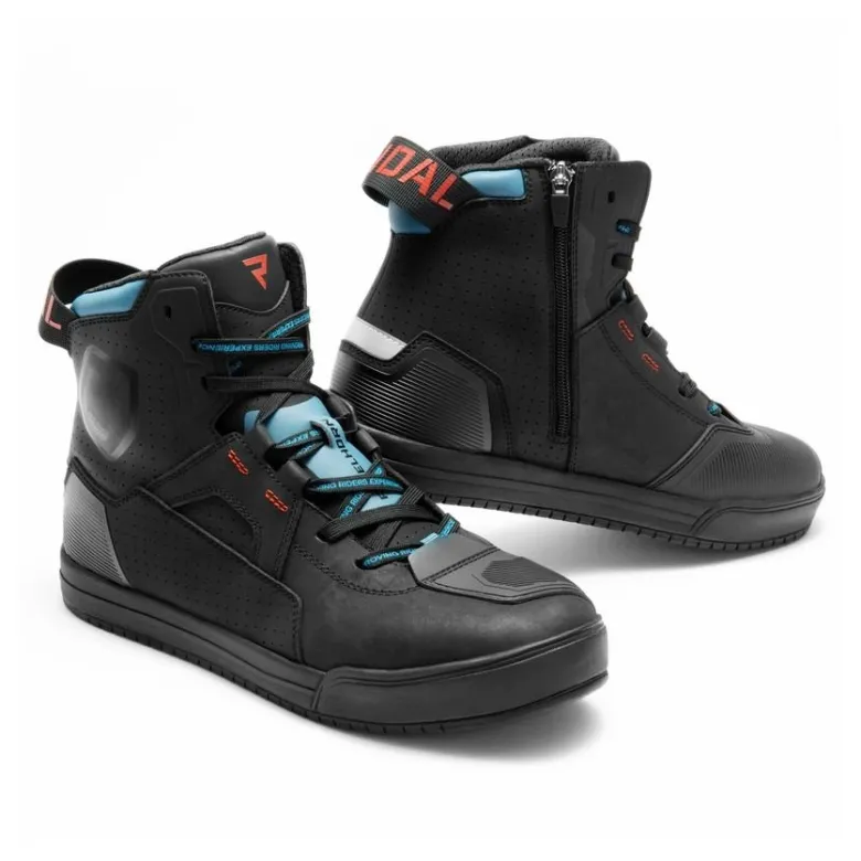 Trampki motocyklowe REBELHORN VANDAL II BLACK/BLUE/RED czarny niebieski czerwony