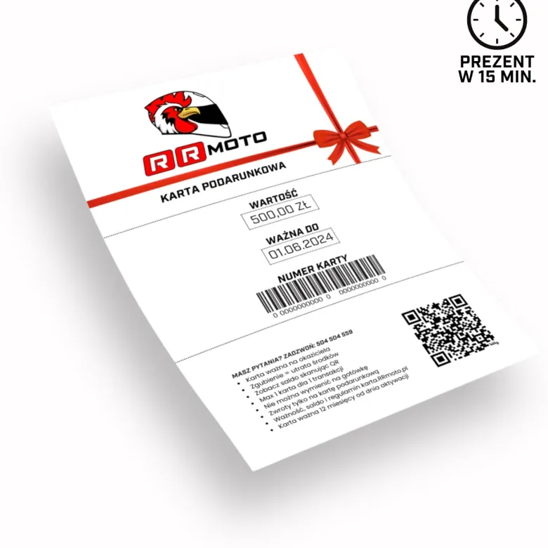 Voucher podarunkowy RRmoto online dla motocyklisty