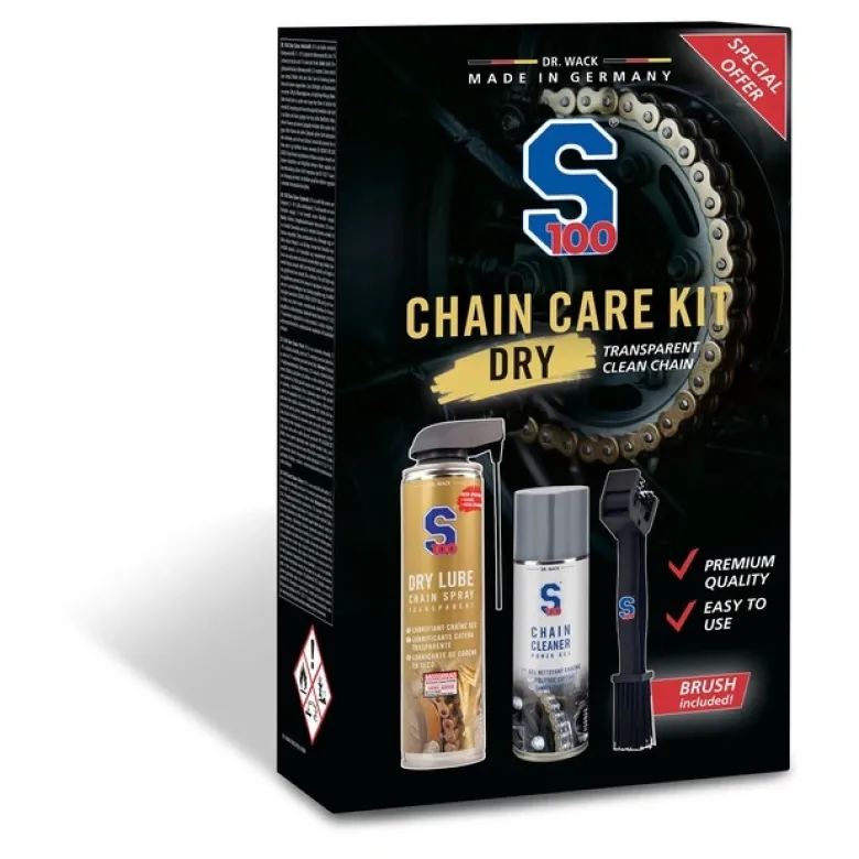 ZESTAW DO CZYSZCZENIA ŁAŃCUCHA S100 CHAIN CARE KIT DRY
