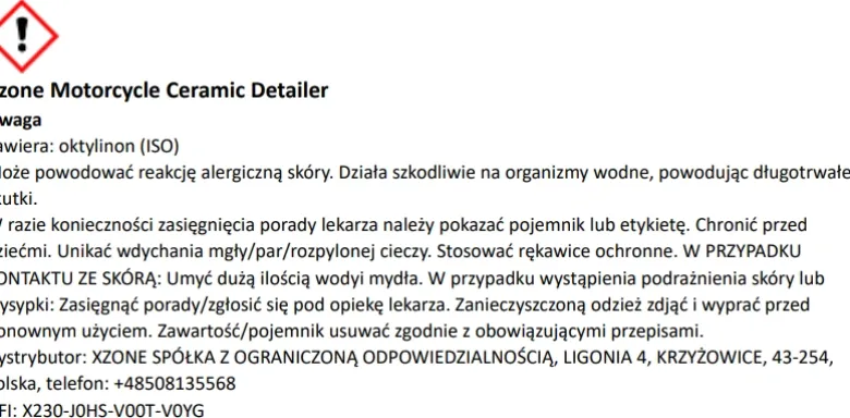 Zestaw do detailingu XZONE MOTORCYCLE DETAILING SET